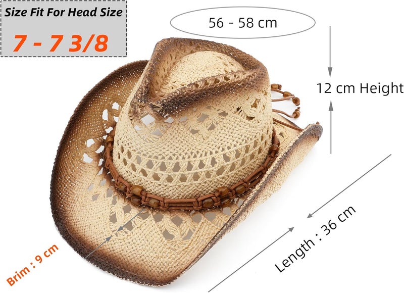 Pro Celia Men Women Cowgirl Straw Western Cowboy Hat - Image 3